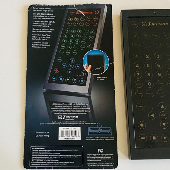 Emerson universal smart extra large jumbo TV remote controller luminescent touch - Picture 3 of 4
